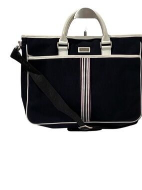 Burberry black label navy white two way laptop/canvas briefcase